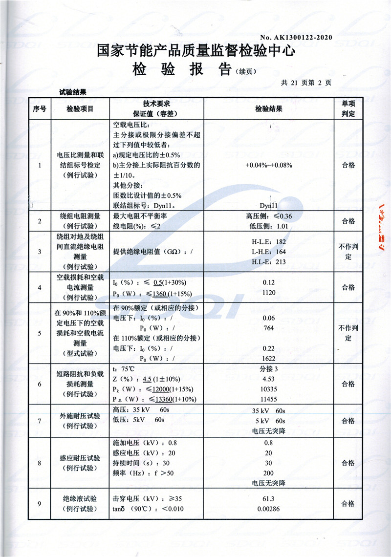 高低压试验报告-S11-1250怀集怀集怀集油浸式变压器-2.jpg